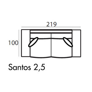 Santos 2,5-Zits 219 cm Bank