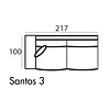 Santos 3-Zits 217 cm Links/Rechts