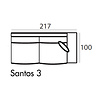 Santos 3-Zits 217 cm Links/Rechts