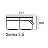 Santos 3,5-Zits 237 cm Links/Rechts