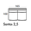 Santos 2,5-Zits 165 cm