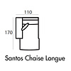 Santos Chaise Longue 110 x 170 cm Rechts/Links