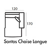 Santos Chaise Longue 120 x 170 cm Rechts/Links