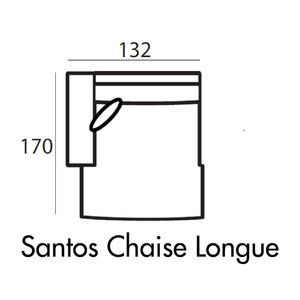 Santos Chaise Longue 132 x 170 cm Rechts/Links