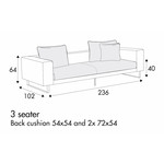 Linnea 3-Zits 236 cm Bank Linnea 3-Zits 236 cm Bank