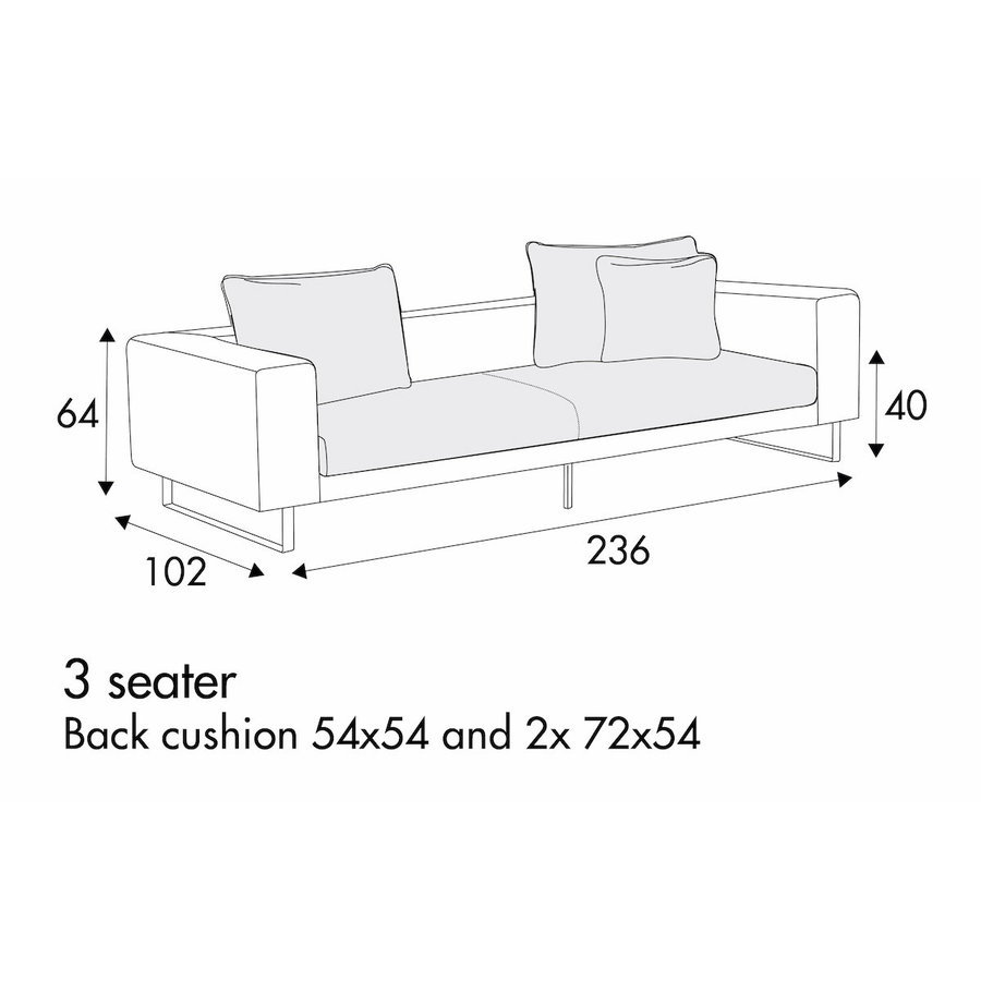 Linnea 3-Zits 236 cm Bank Linnea 3-Zits 236 cm Bank