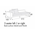 Linnea 3-Zits 213 cm Links/Rechts Linnea 3-Zits 213 cm Links/Rechts