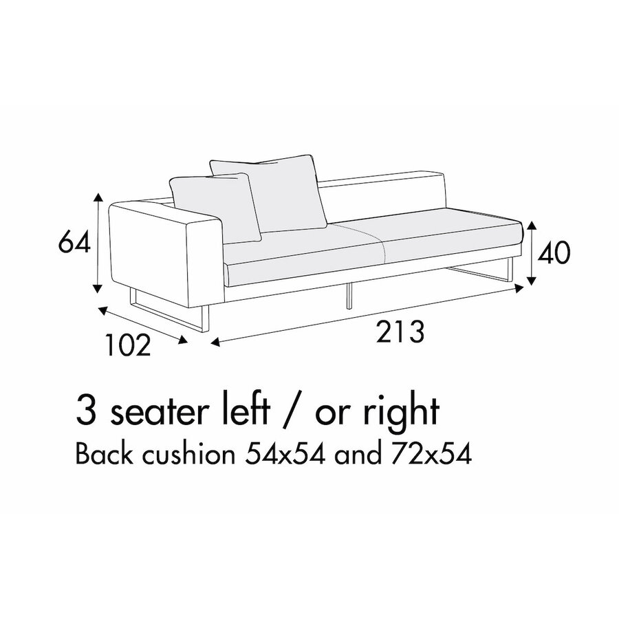 Linnea 3-Zits 213 cm Links/Rechts Linnea 3-Zits 213 cm Links/Rechts