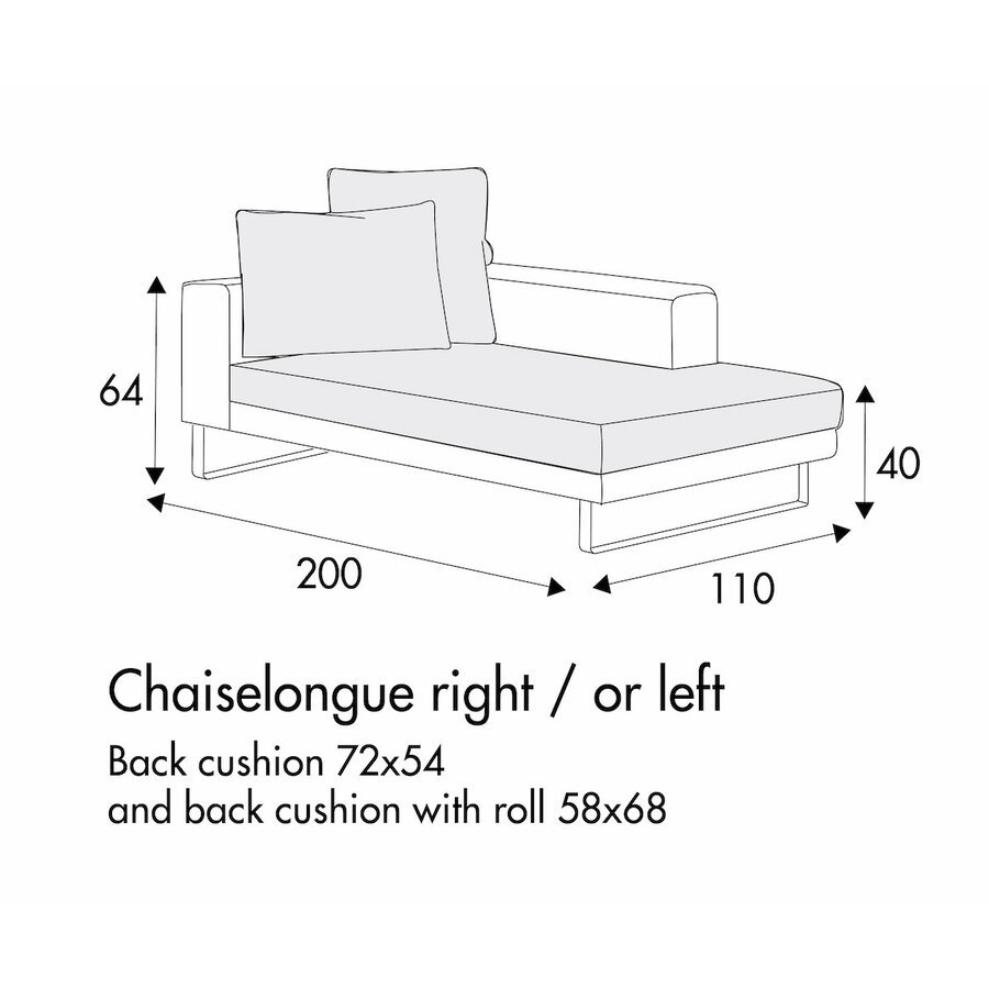 Linnea Chaise Longue 110 x 200 cm Rechts/Links Linnea Chaise Longue 110 x 200 cm Rechts/Links
