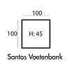 Santos Voetenbank 100 x 100 cm