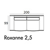 Roxanne 2,5-Zits 200 cm Bank