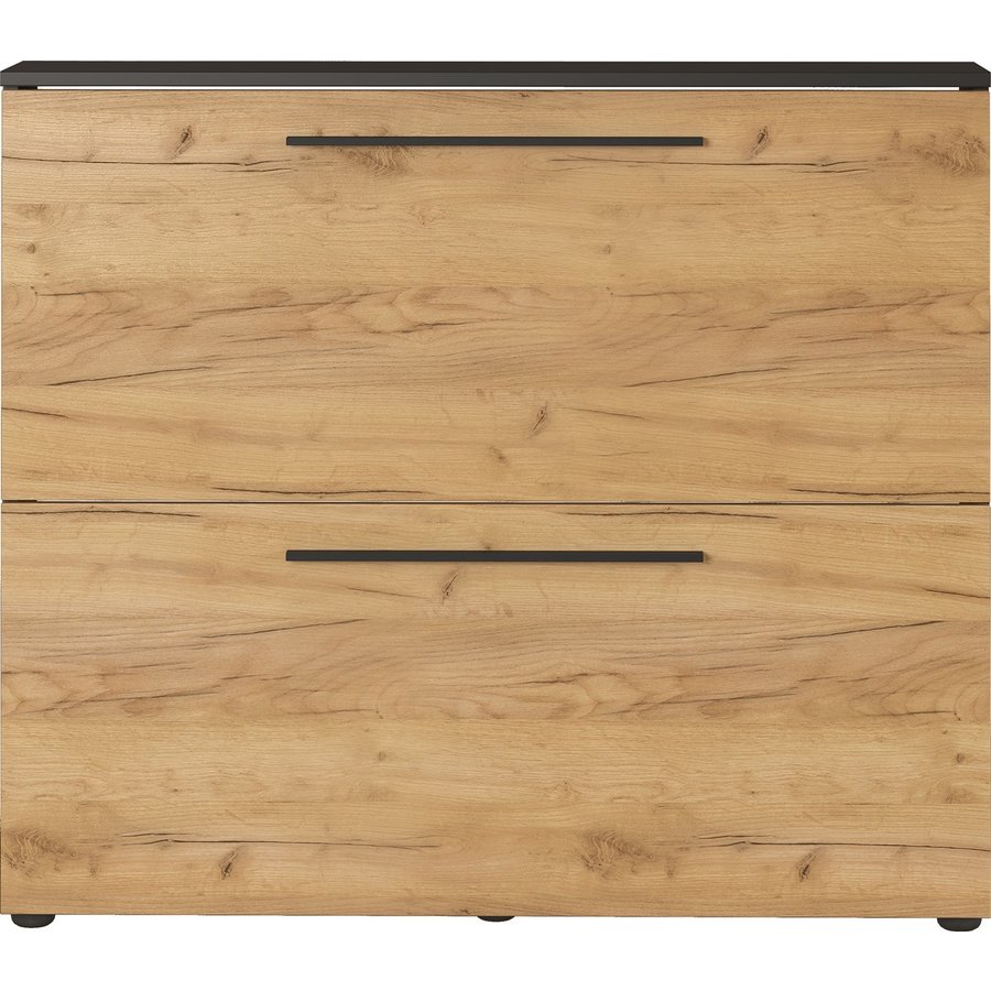 Wildomar Schoenenkast 2 Kleppen Grafiet / Eiken Wildomar Schoenenkast 2 Kleppen Grafiet / Eiken