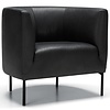 Bob Fauteuil Leder Zwart