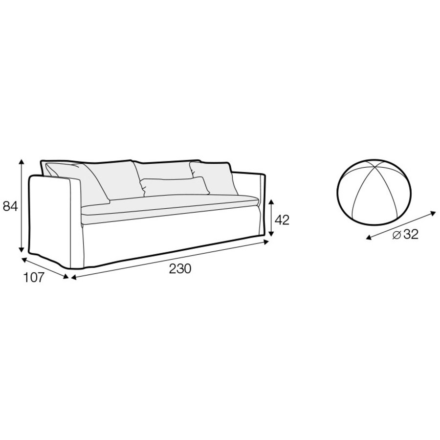 Lill 3-zits Bank Natur Lill 3-zits Bank Natur
