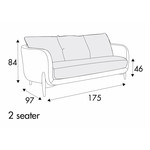 Jenny 2-Zits 175 cm Bank - 3 Kussens Jenny 2-Zits 175 cm Bank - 3 Kussens