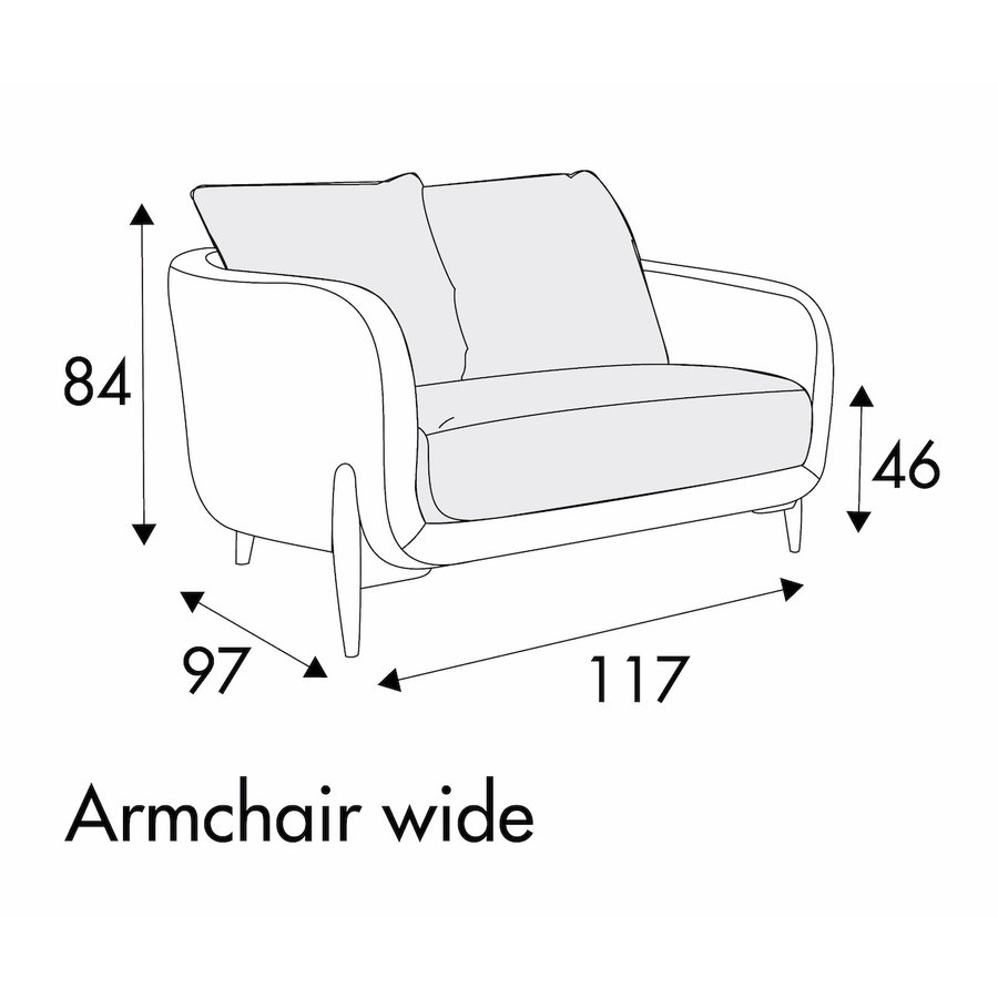 Jenny Fauteuil 117 cm - 2 Kussens Jenny Fauteuil 117 cm - 2 Kussens