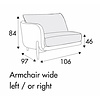 Jenny Fauteuil 106 cm Rechts/Links