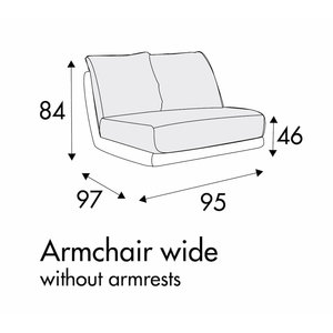 Jenny Fauteuil 95 cm - 2 Kussens