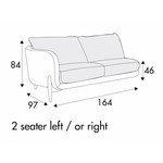 Jenny 2-Zits 164 cm Links/Rechts - 2 Kussens Jenny 2-Zits 164 cm Links/Rechts - 2 Kussens