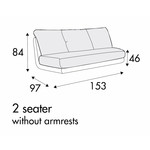 Jenny 2-Zits 153 cm - 3 Kussens Jenny 2-Zits 153 cm - 3 Kussens