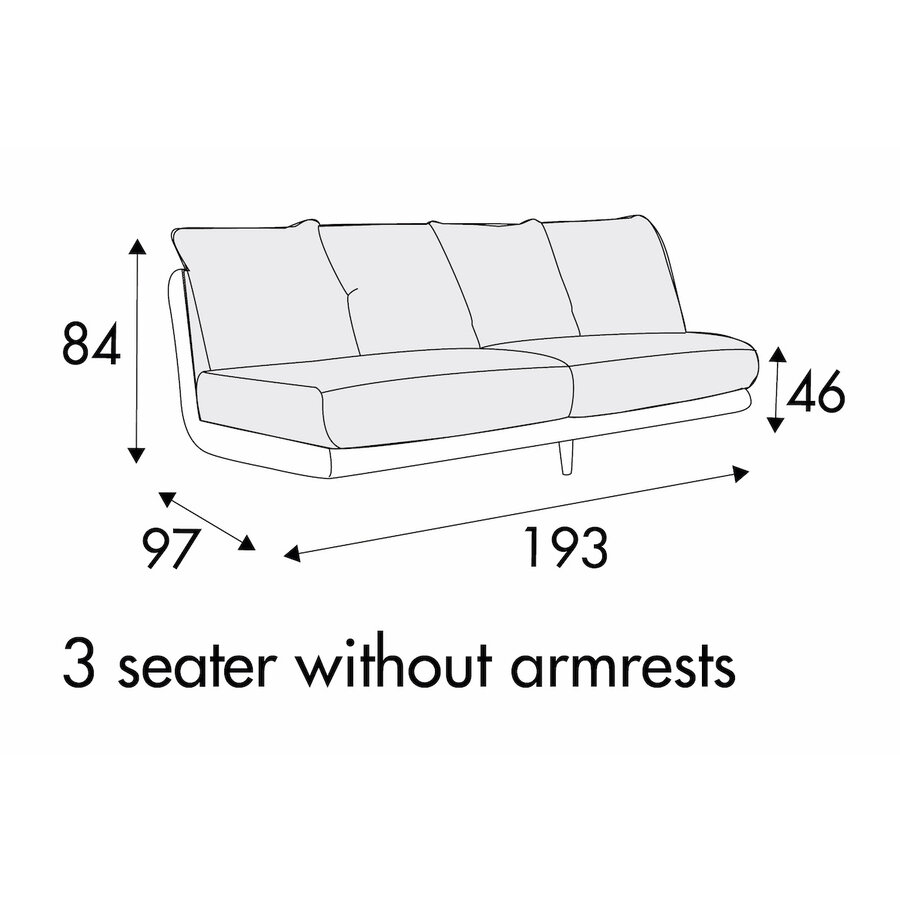 Jenny 3-Zits 193 cm - 4 Kussens Jenny 3-Zits 193 cm - 4 Kussens