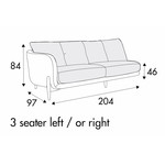 Jenny 3-Zits 204 cm Links/Rechts - 4 Kussens Jenny 3-Zits 204 cm Links/Rechts - 4 Kussens