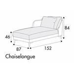 Jenny Chaise Longue 87 x 152 cm Rechts/Links - met Kussen