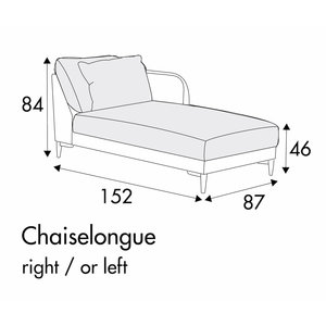 Jenny Chaise Longue 87 x 152 cm Rechts/Links - met Kussen