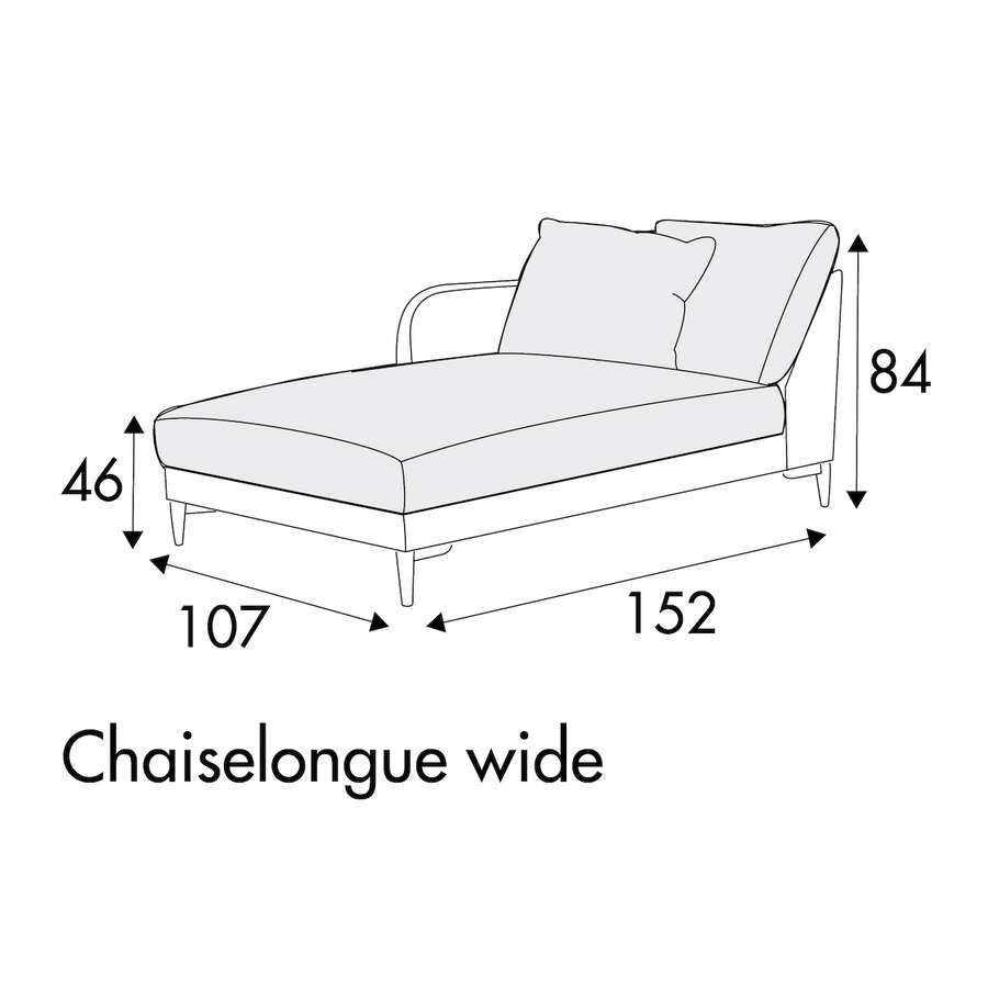 Jenny Chaise Longue 107 x 152 cm Rechts/Links - met Kussen Jenny Chaise Longue 107 x 152 cm Rechts/Links - met Kussen