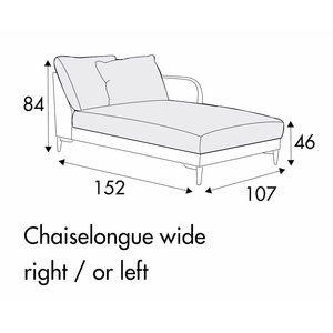 Jenny Chaise Longue 107 x 152 cm Rechts/Links - met Kussen