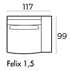Felix 1,5-Zits 117 cm Links/Rechts