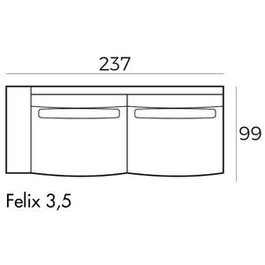 Felix 3,5-Zits 237 cm Links/Rechts