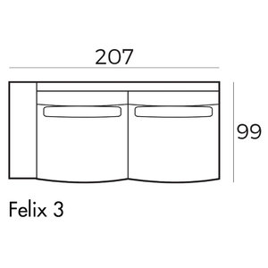 Felix 3-Zits 207 cm Links/Rechts