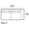 Felix 3-Zits 207 cm Links/Rechts