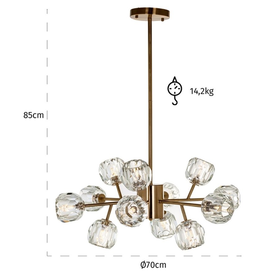 Quinty Hanglamp Geborsteld Goud Quinty Hanglamp Geborsteld Goud