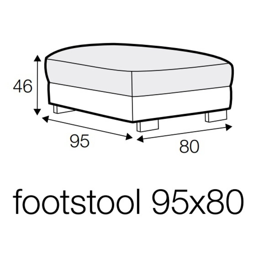 Brandon Voetenbank 95 x 80 Grijs / Beige Brandon Voetenbank 95 x 80 Grijs / Beige