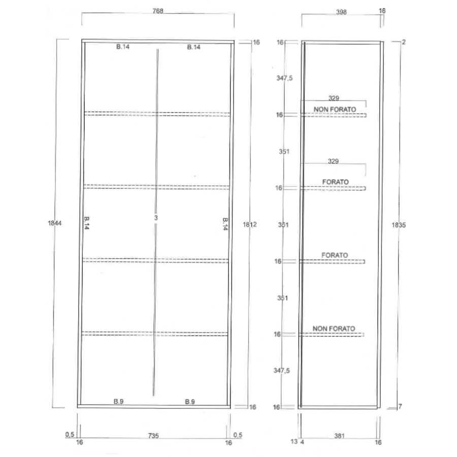 Rimini Wandkast 2-deuren Zwart Rimini Wandkast 2-deuren Zwart