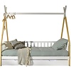 Tipi Bed met Uitvalbeveiliging en Bedlade Wit