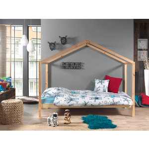 KidsOnly Dallas Huisbed 90 x 200 cm Verhoogd Naturel