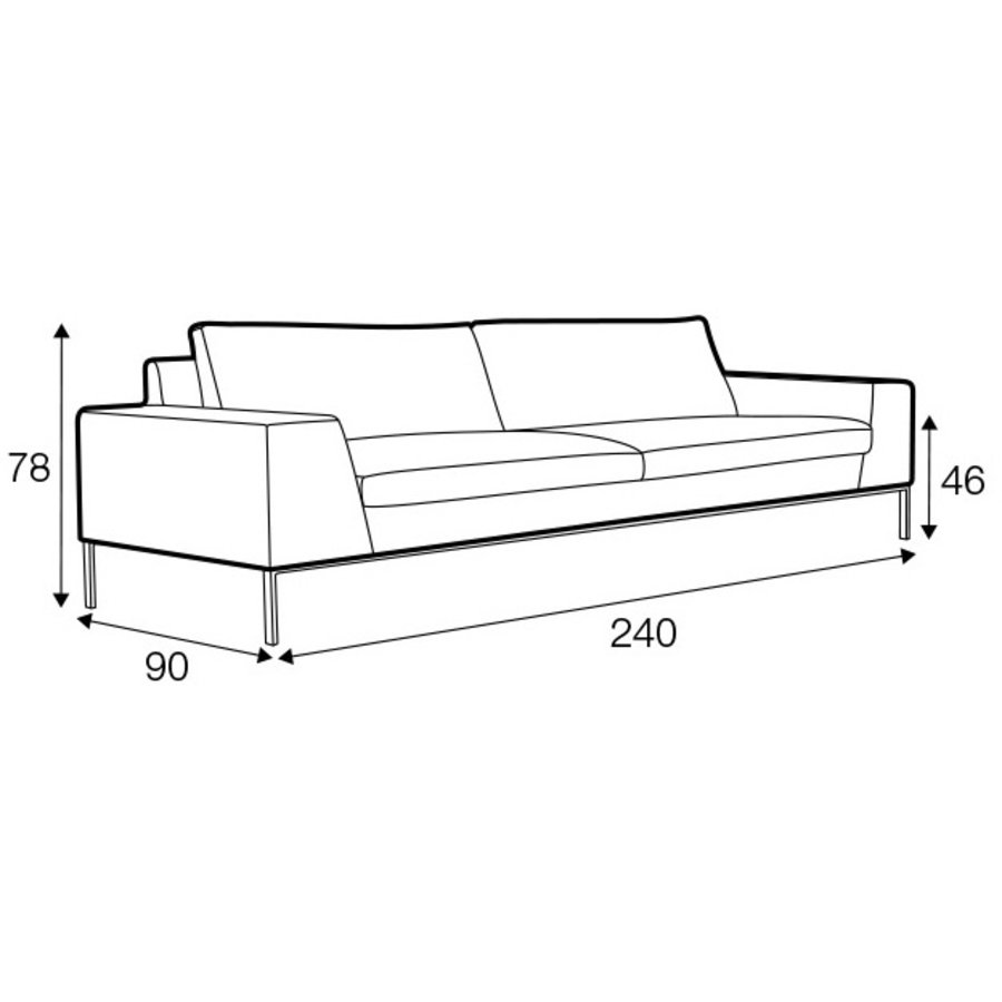 Justus 3-Zits Bank Leer Cognac Justus 3-Zits Bank Leer Cognac