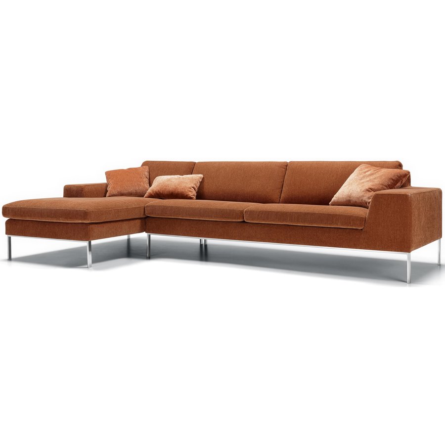 Justus 3-Zits Bank + Chaise Longue Rechts/Links Oranje Justus 3-Zits Bank + Chaise Longue Rechts/Links Oranje