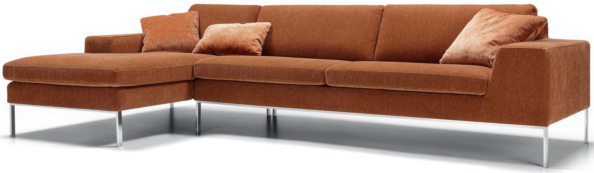 Justus 3-Zits Bank + Chaise Longue Rechts/Links Oranje