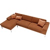 Justus 3-Zits Bank + Chaise Longue Rechts/Links Oranje