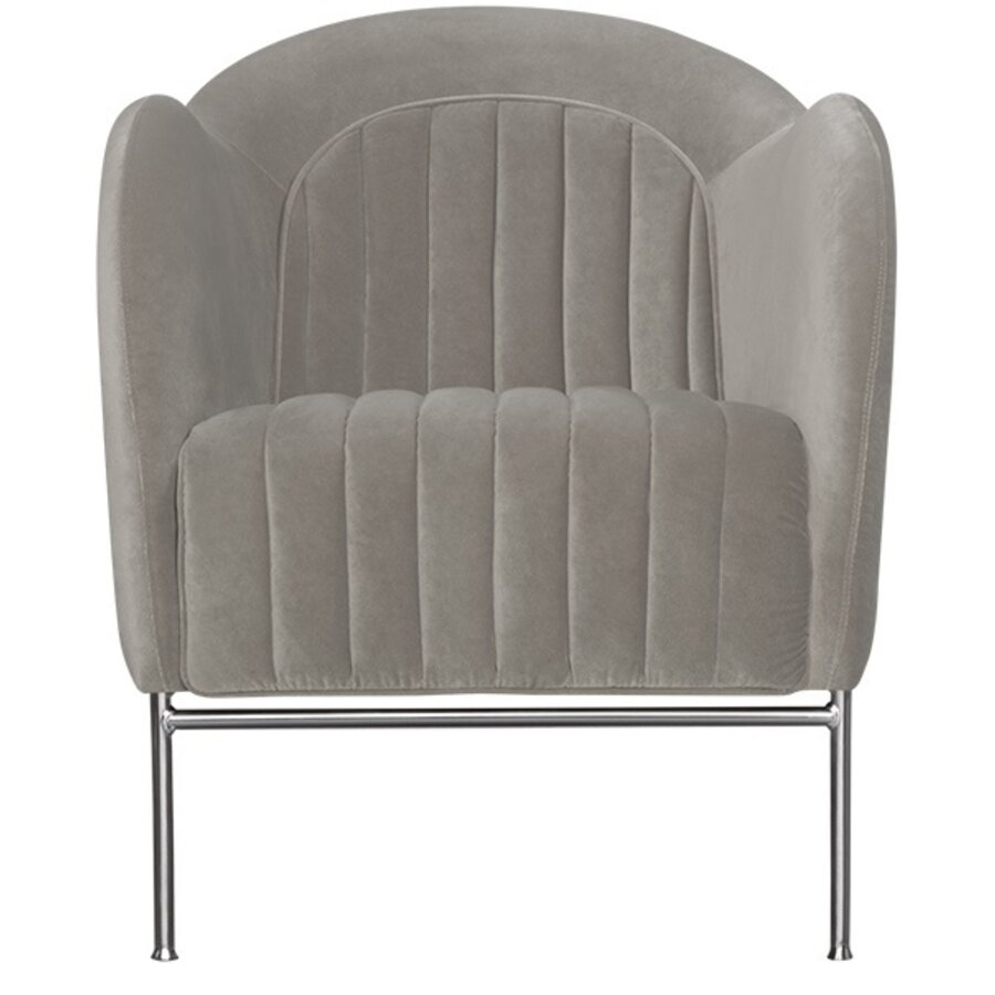 Mini Fauteuil Velvet Lichtgrijs / Chrome Mini Fauteuil Velvet Lichtgrijs / Chrome
