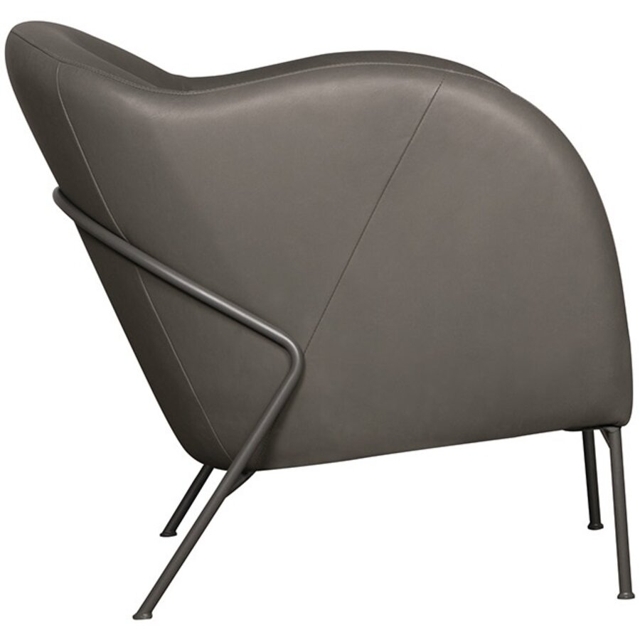 Mini Fauteuil Leer Grijs / Zwart Mini Fauteuil Leer Grijs / Zwart