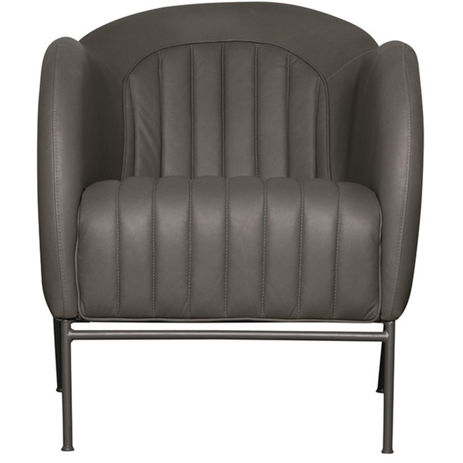 Mini Fauteuil Leer Grijs / Zwart Mini Fauteuil Leer Grijs / Zwart