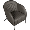 Mini Fauteuil Leer Grijs / Zwart