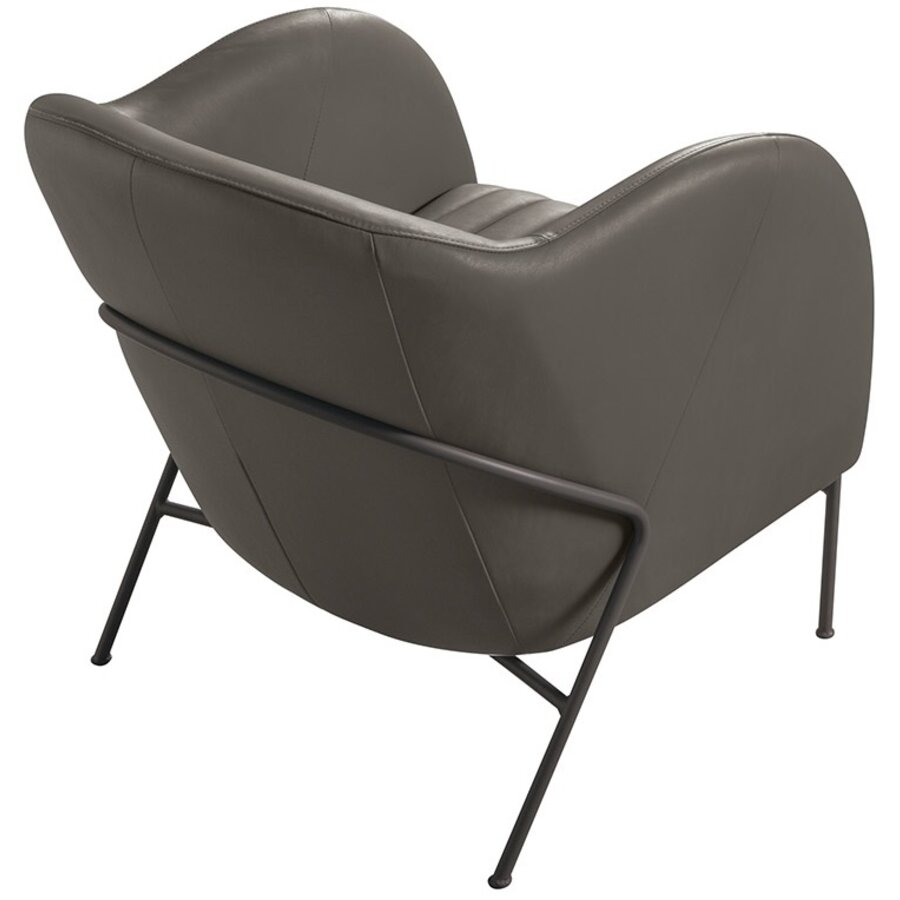 Mini Fauteuil Leer Grijs / Zwart Mini Fauteuil Leer Grijs / Zwart