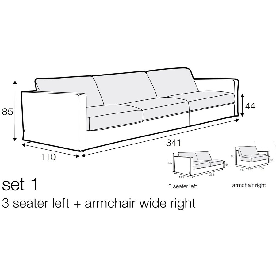Cloud 4-Zits Bank Donkergrijs Cloud 4-Zits Bank Donkergrijs