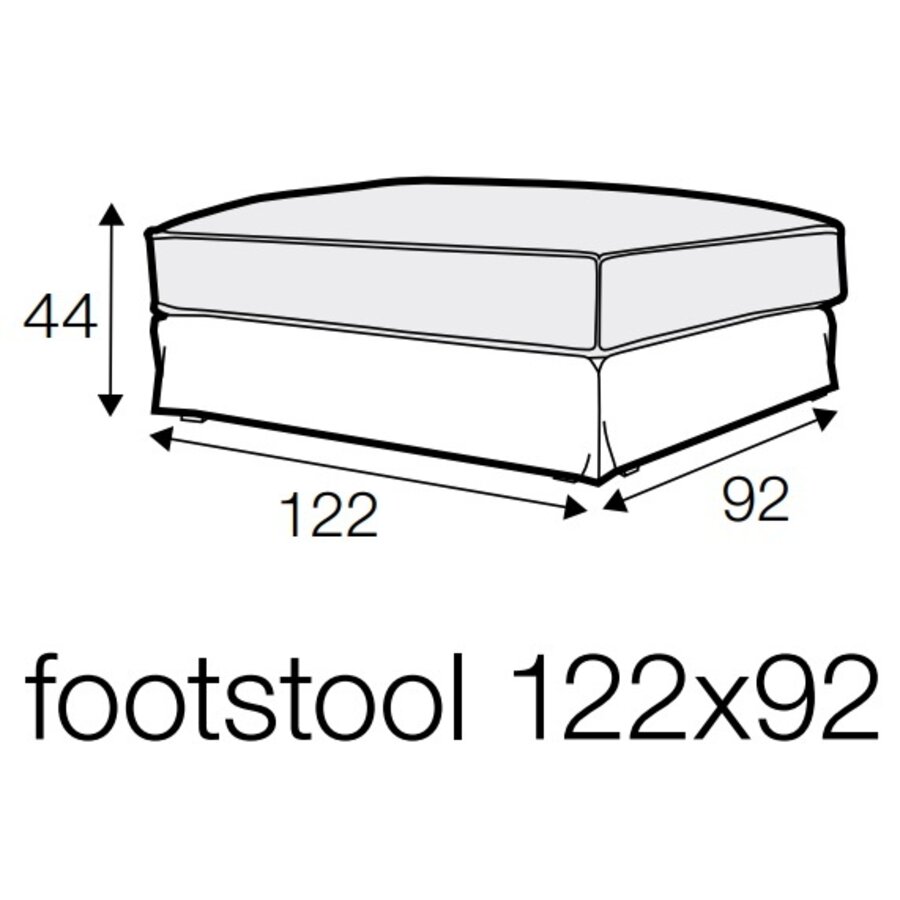 Cloud Voetenbank 122 x 92 cm Grijs